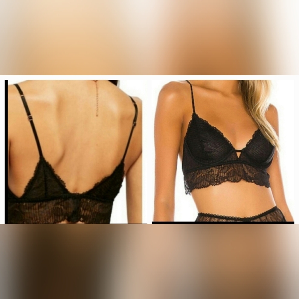 Free People Alyssa Underwire Bra in Black